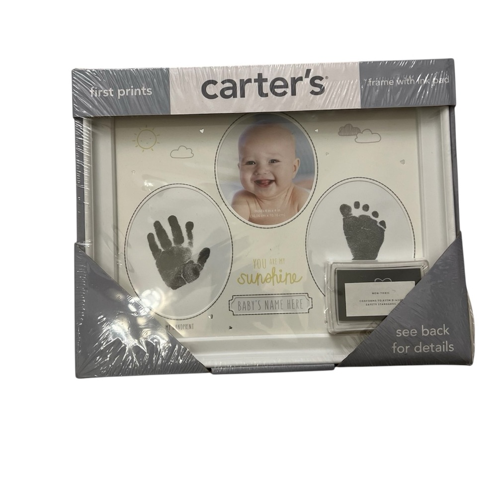 NWT Carter's White and Gray Baby Keepsake Handprint and Footprint Frame